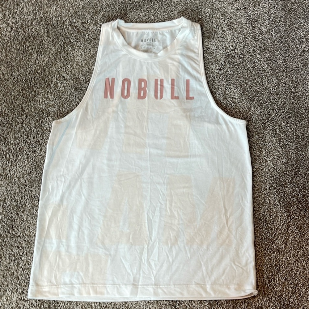 Nobull high neck tank - white/peach